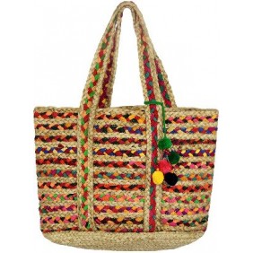 Venn Designn Jute and Cotton Chindi  Ladies Shoulder Bag 