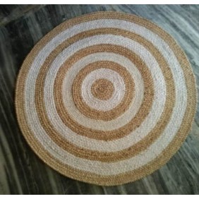 Natural Jute Cotton Hand Braided Rug